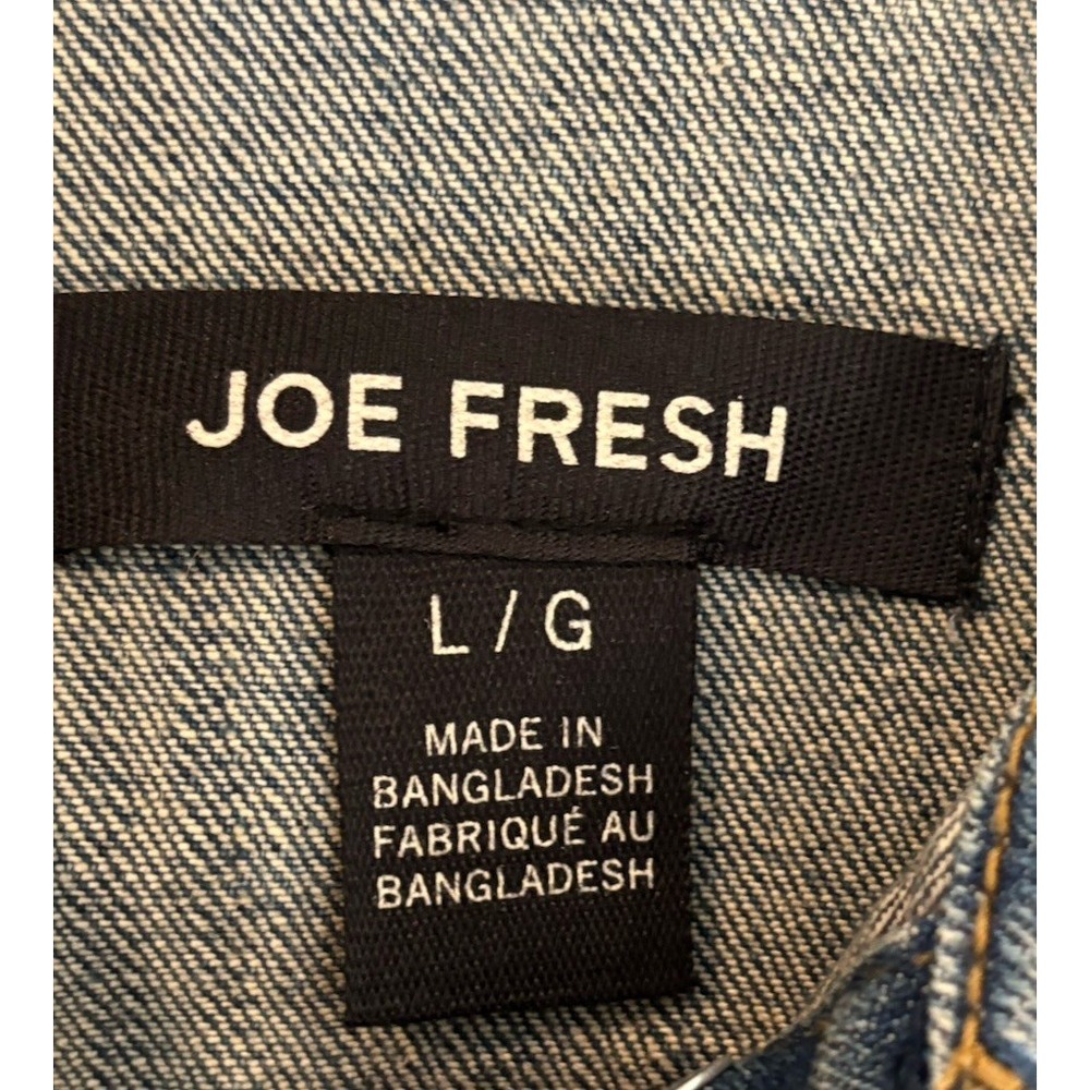 Joe Fresh Womens Denim Jacket Medium Wash Blue Trucker Jean Coat Size Large - Picture 5 of 13